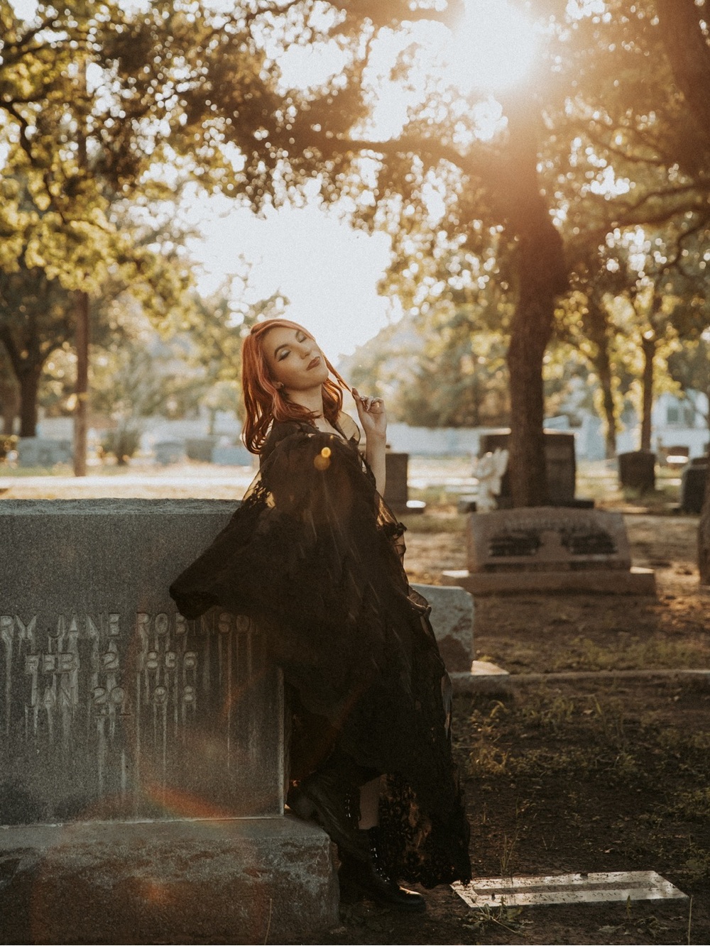 Black Lace Gothic Willow Dress